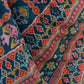 Rajwada Navy Blue Chinon Printed Saree With Unstitched Blouse For Women