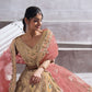 Rajwada Beige Banarasi Silk Embroidered Semi-Stitched Lehenga For Women