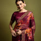 Rajwada Maroon Georgette Embroidered Printed Saree For Women