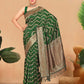 Rajwada Green Woven Banasari Silk Saree With Unstitched Blouse for Women