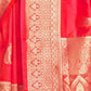 Rajwada Pink Silk Blend Woven Saree With Unstitched Blouse For Women
