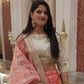 Rajwada Pink Organza Printed Semi-Stitched lehenga For Women