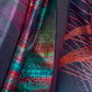 Rajwada Teal Silk Blend Printed Saree With Unstitched Blouse For Women