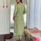 Rajwada Pista Green Silk Blend Embroidered Stitched Kurta Set For Women