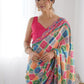 Rajwada Multicolor Georgette Printed  Saree For Women