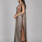 Grey Silk Blend Embellished Saree