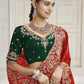 Rajwada Red Satin Embroidered Saree For Women