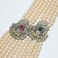 Rajwada White Alloy Pearl Embellished Neckpiece For Women
