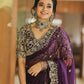 Rajwada Wine Soft Orgenza Silk Embellished Saree For Women