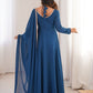 Rajwada Teal Blue Georgette Embellished Kurta Set For Women