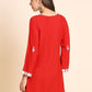 Rajwada Red Rayon Embroidered Kurti For Women