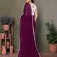 Rajwada Purple Georgette Plain Saree For Women