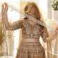 Rajwada Dark Mustard Net Embroidered Semi-Stitched lehenga For Women