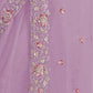 Rajwada Lavender Net Embellished Elegant Saree For Women