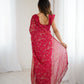 Rajwada Pink Georgette Peacock Motifs Saree For Women