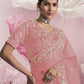 Rajwada Pink Net Embellished Elegant Saree For Women