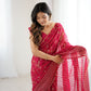 Rajwada Pink Georgette Peacock Motifs Saree For Women