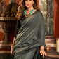 Rajwada Grey Silk Blend Plain Saree For Women