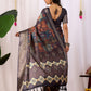 Rajwada Black Silk Blend Printed Saree For Women