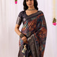 Rajwada Black Silk Blend Printed Saree For Women