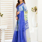 Rajwada Blue Cotton Linen Zari Work Saree For Women