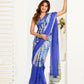 Rajwada Blue Cotton Linen Zari Work Saree For Women