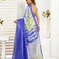Rajwada Blue Cotton Linen Zari Work Saree For Women