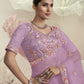 Rajwada Lavender Net Embellished Elegant Saree For Women