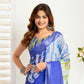 Rajwada Blue Cotton Linen Zari Work Saree For Women