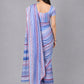 Blue Chinon Solid Saree