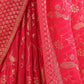Rajwada Red Georgette Peacock Motifs Saree For Women
