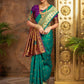 Rajwada Teal Green Silk Blend Woven Pithani Saree For Women
