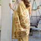 Rajwada Beige Cotton Blend Solid Saree For Women