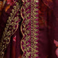 Rajwada Maroon Georgette Embroidered Printed Saree For Women