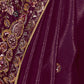 Rajwada Dark Purple Satin Embroidered Elegant Saree For Women