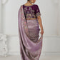 Rajwada Lavender Viscose Silk Embroidered Saree For Women