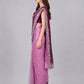 Dark Purple Silk Blend Embellished Saree
