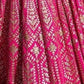 Rajwada Pink Silk Blend Embellished Semi-Stitched Lehenga For Women
