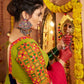 Rajwada Green Viscose Cotton Embroidered Semi-Stitched lehenga With Stunning Tassels For Women