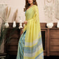 Rajwada Blue And Yellow Cotton Linen Zari Work Saree For Women