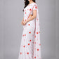 White Georgette Solid Saree