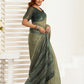 Rajwada Olive Cotton Linen Zari Work Saree For Women