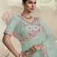 Rajwada Sea Green Net Embellished Elegant Saree For Women