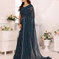 Rajwada Teal Blue Georgette Embellished Saree For Women