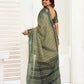 Rajwada Olive Cotton Linen Zari Work Saree For Women