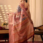 Rajwada Orange Silk Blend Printed Saree For Women