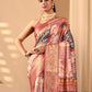 Rajwada Orange Silk Blend Printed Saree For Women