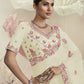 Rajwada Cream Net Embellished Elegant Saree For Women