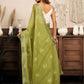 Rajwada Olive Cotton Linen Zari Work Saree For Women