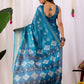 Rajwada Blue Silk Blend Printed Saree For Women